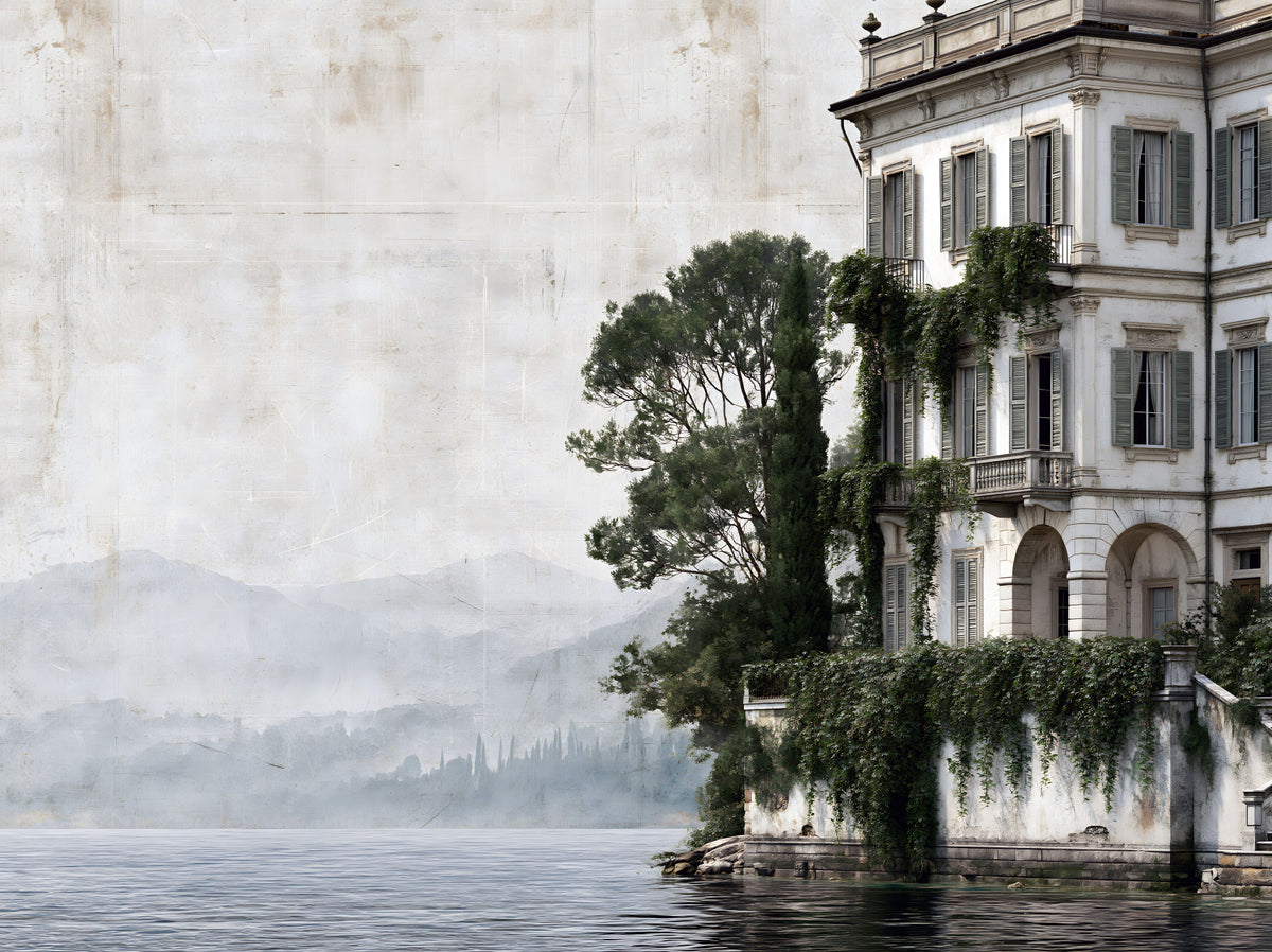 Italian Lakeside Villa Architectural View Wall Mural in your room — zoomed