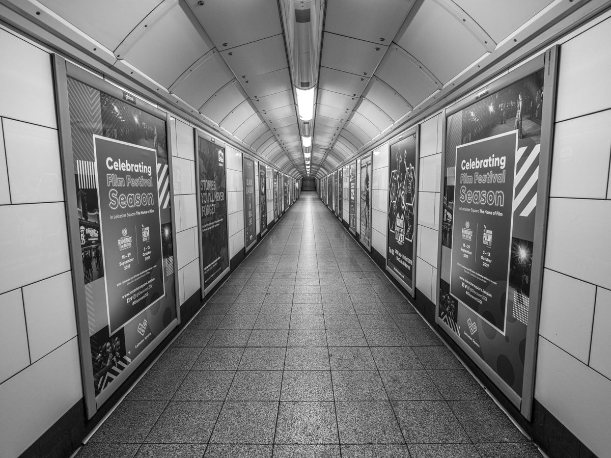 Subterranean Transit Corridor Wall Mural in your room — zoomed