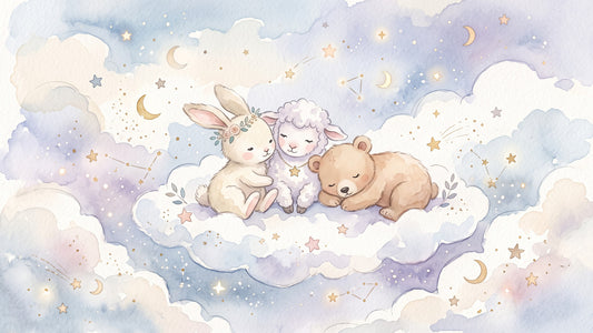 Celestial Animal Cuddle Wall Mural