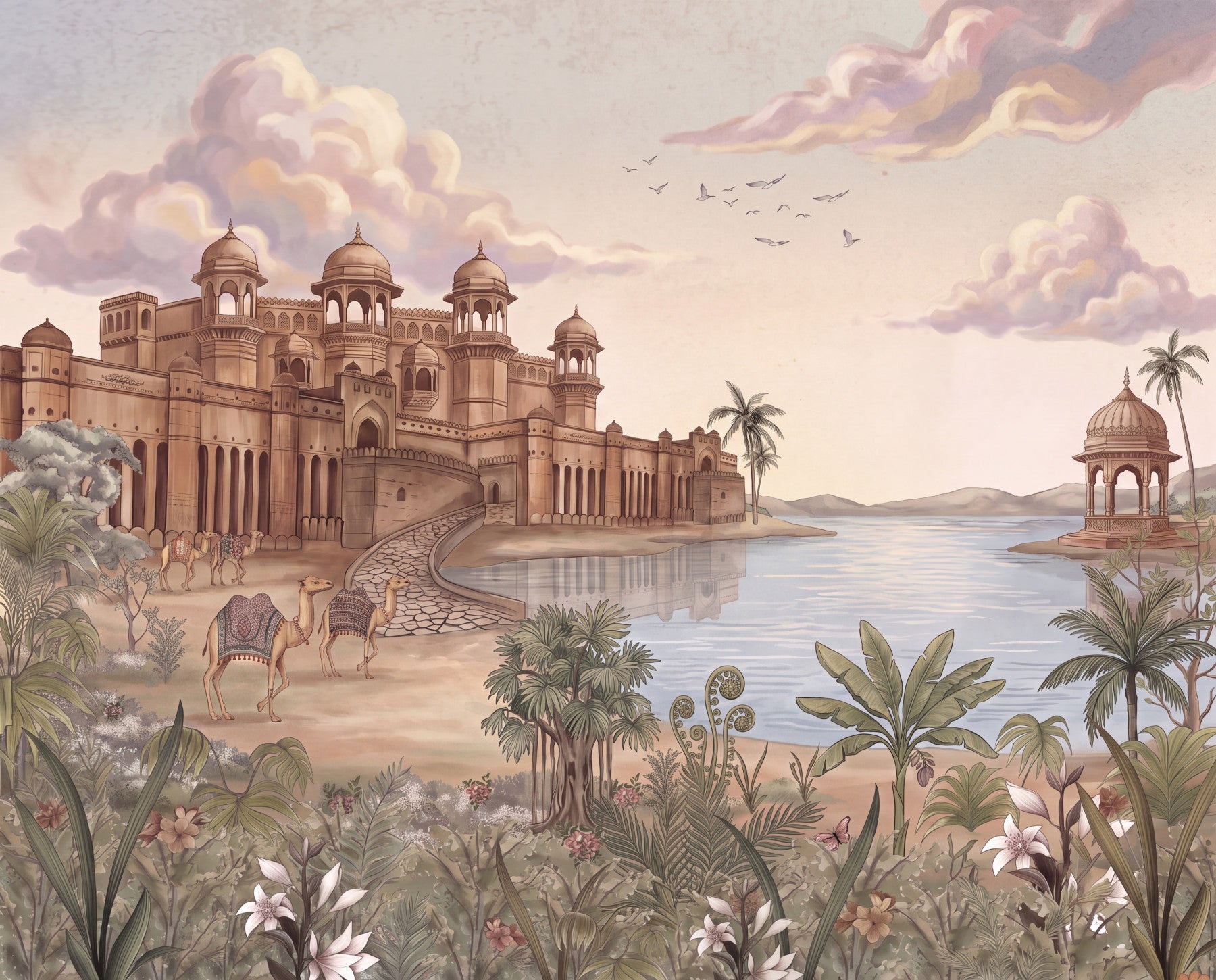Palace by the Lake Wall Mural in your room — zoomed