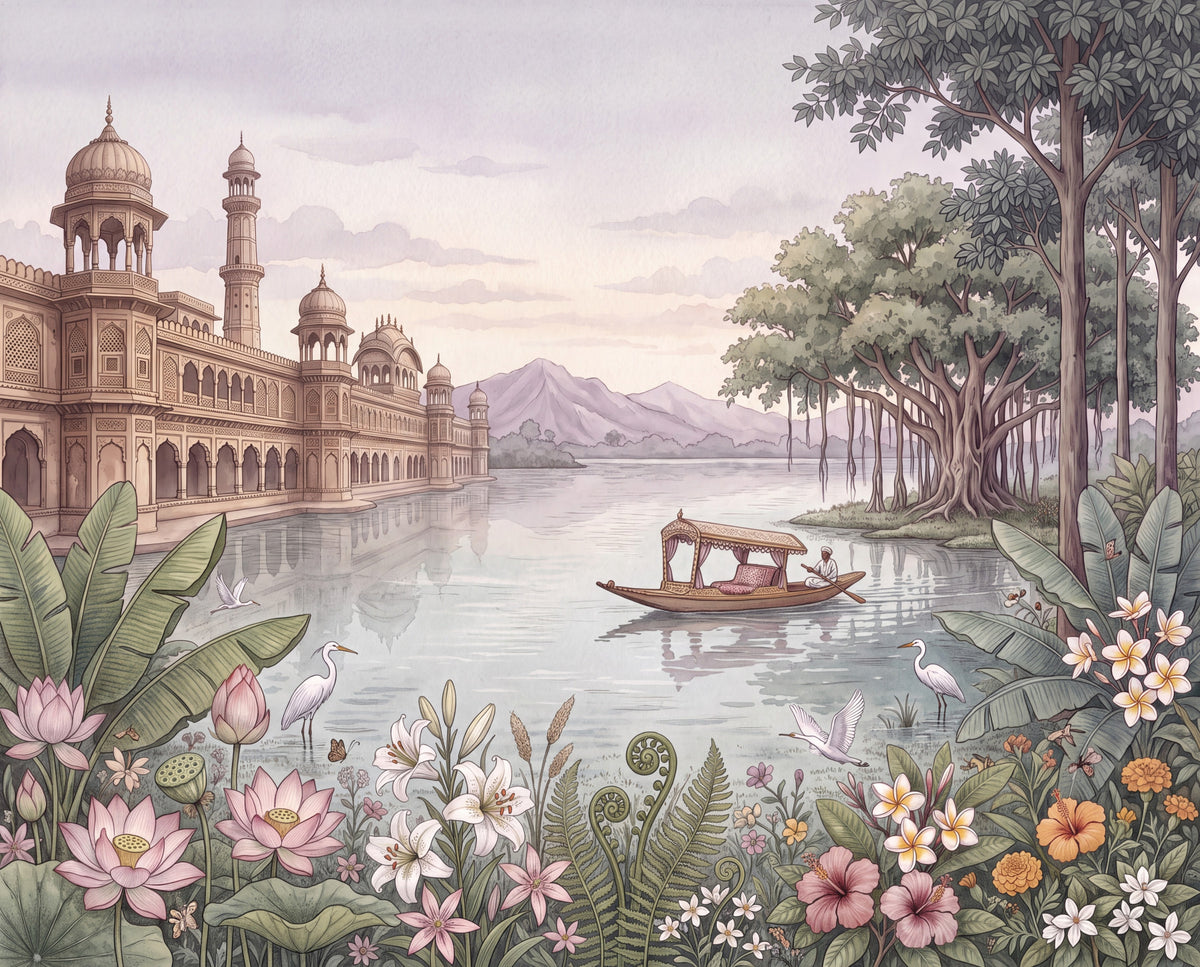 The Palace of Serene Waters Wall Mural in your room — zoomed
