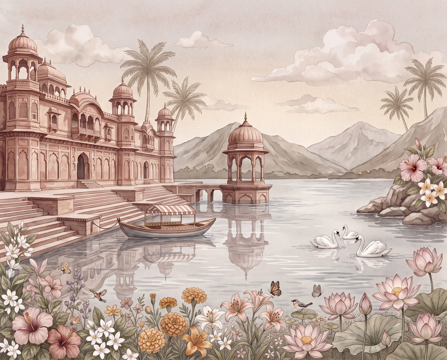 The Swan Lake Palace Wall Mural