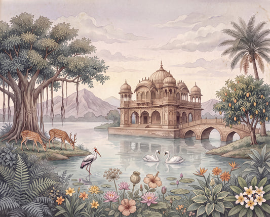 The Enchanted Lake Palace Wall Mural
