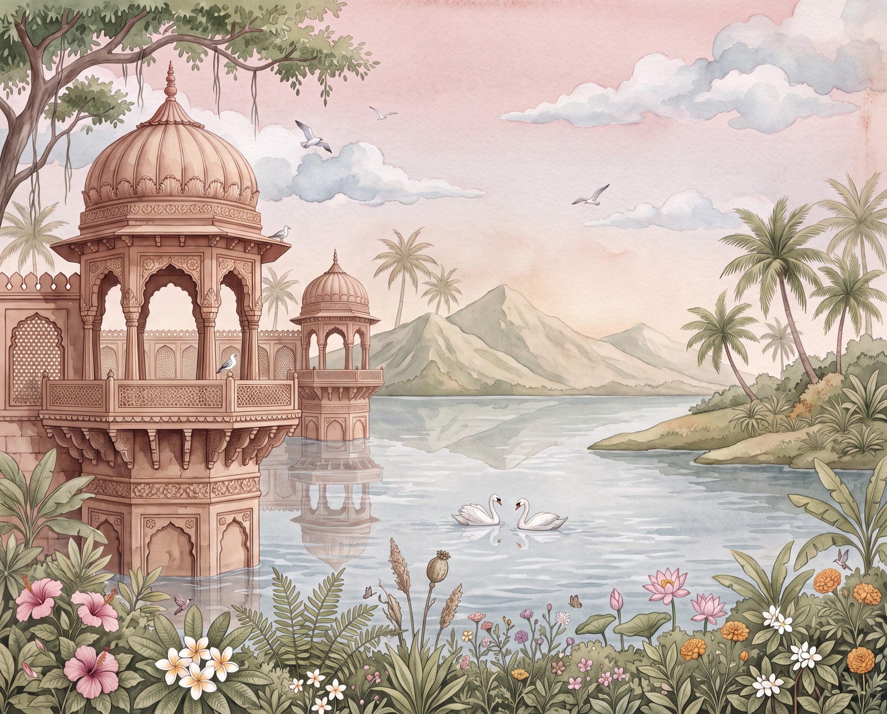 The Swan Lake Pavilion Wall Mural