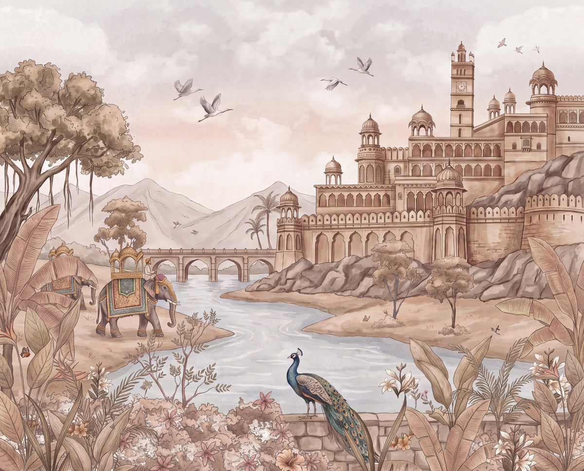 Rajputana River Palace Wall Mural-RJM25