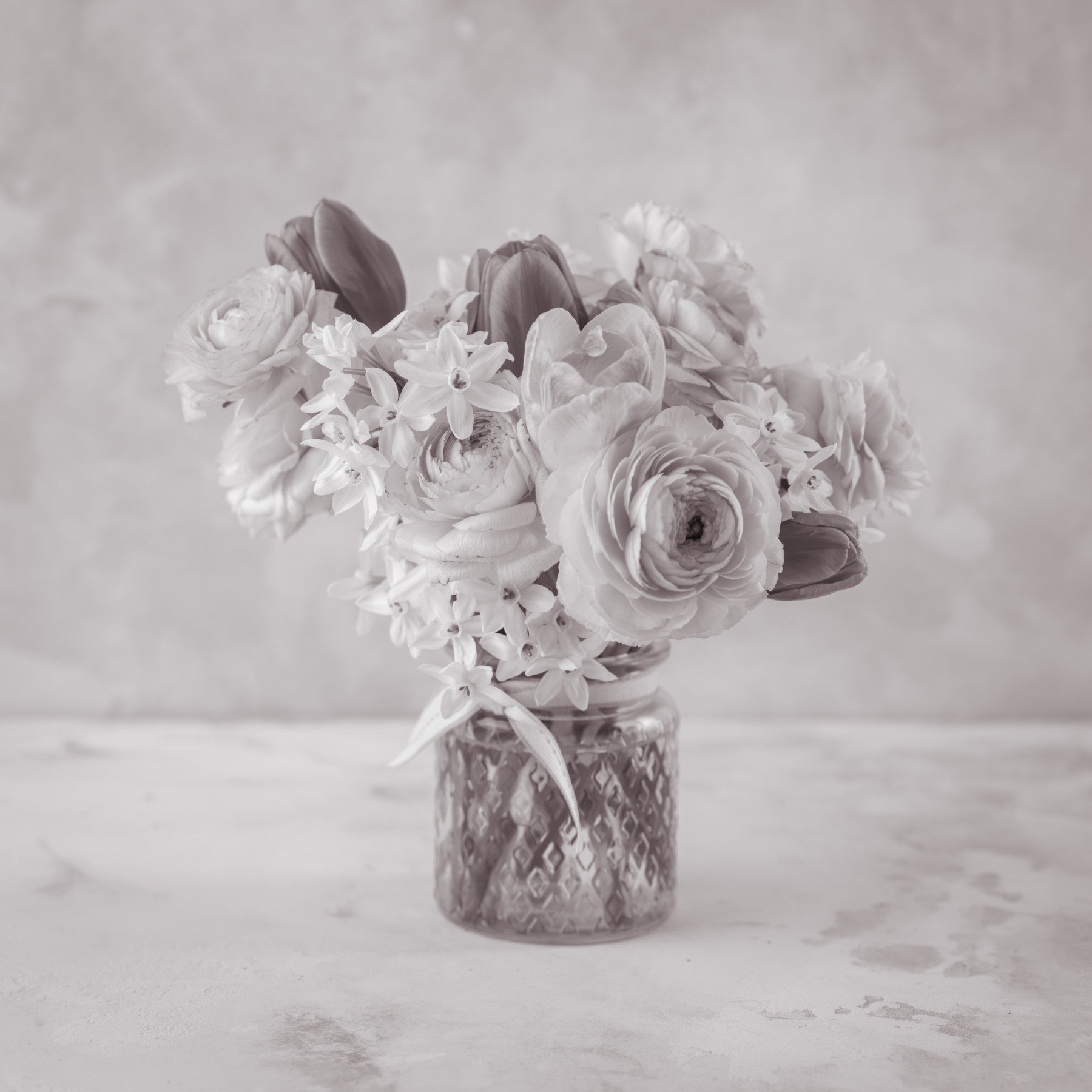 Muted Floral Still Life Study Wall Mural
