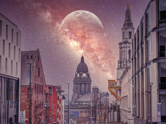 Cosmic Cityscape Architectural Vista Wall Mural