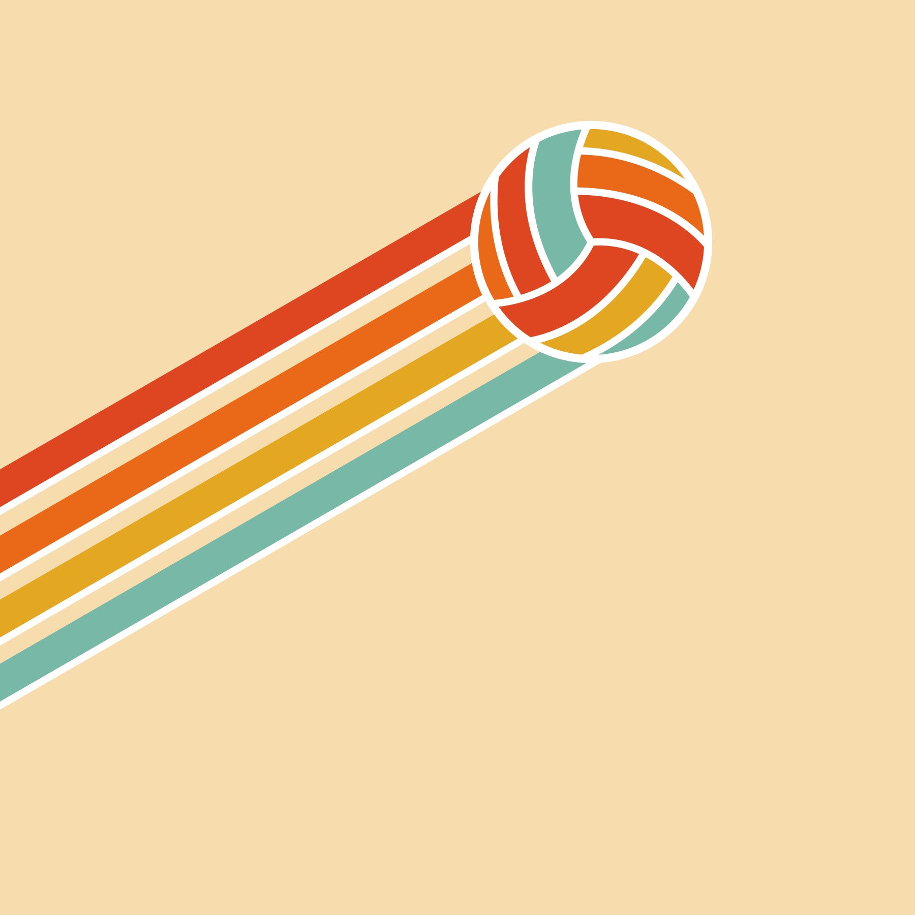 Retro Volleyball  Wall Mural