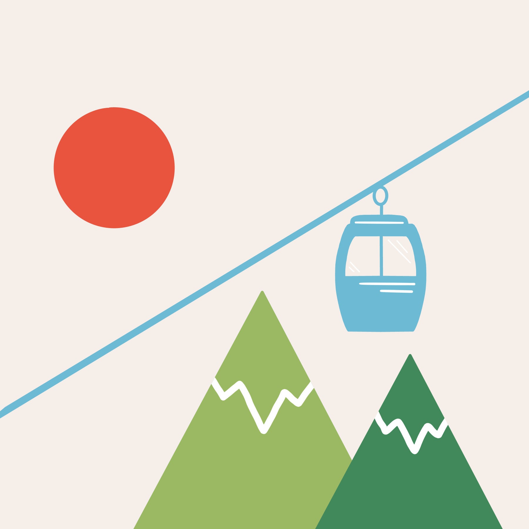 Winter Mountain Adventure  Wall Mural