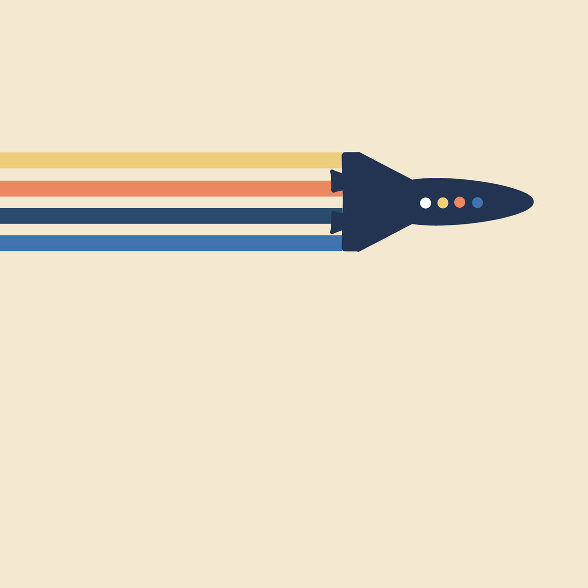 Retro Rocket Streamers Wall Mural in your room