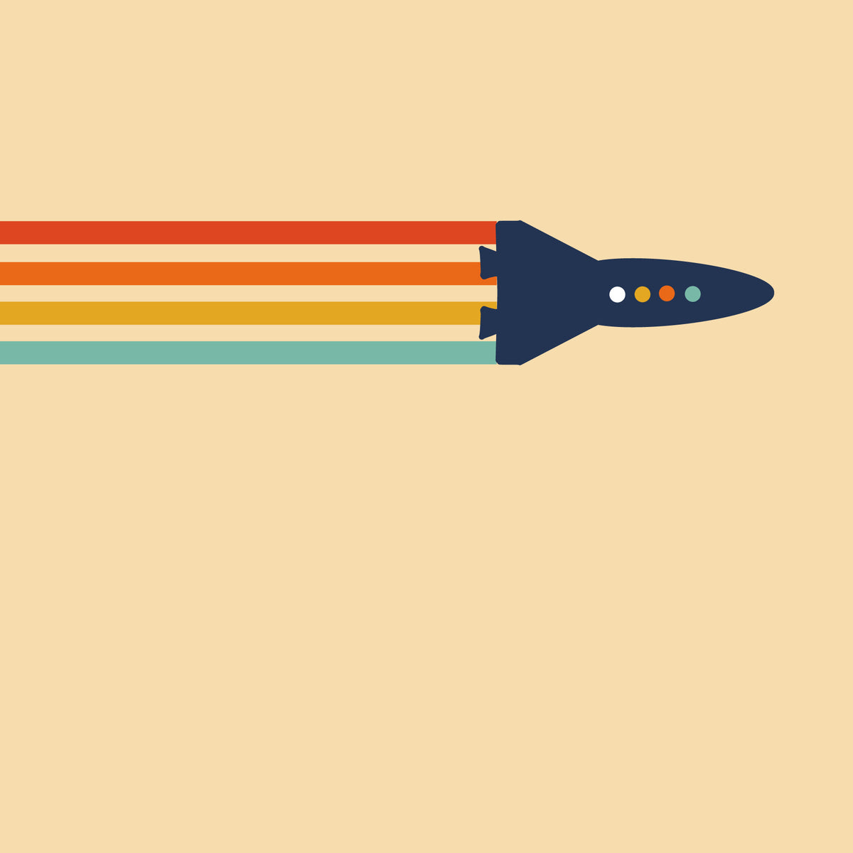 Retro Rocket Flight Path Wall Mural in your room — zoomed