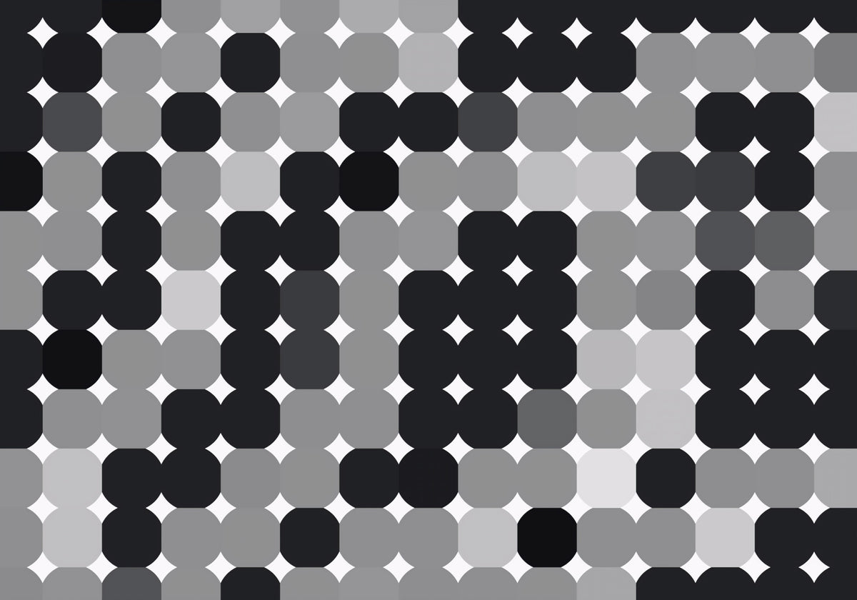 Monochrome Geometric Dot Grid Wall Mural in your room