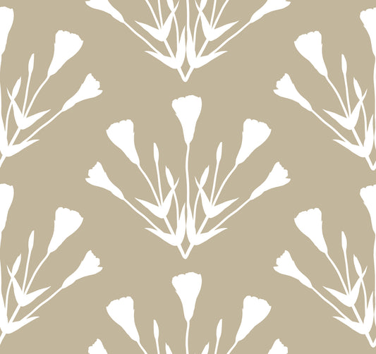 Minimalist Botanical Silhouette Sprigs Wallpaper⁠