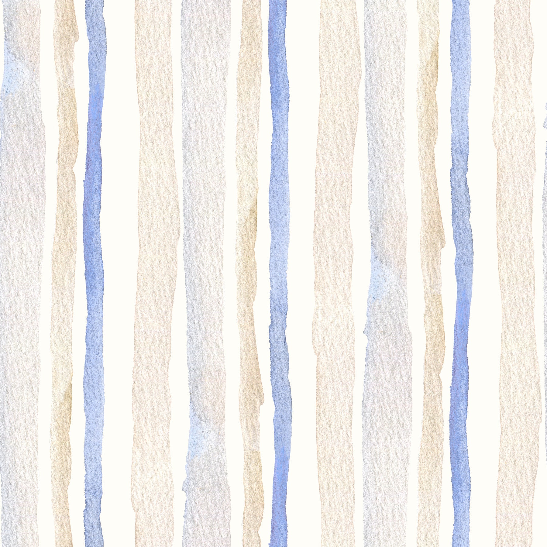 Serene Blue and Beige Watercolor Stripes Wallpaper⁠