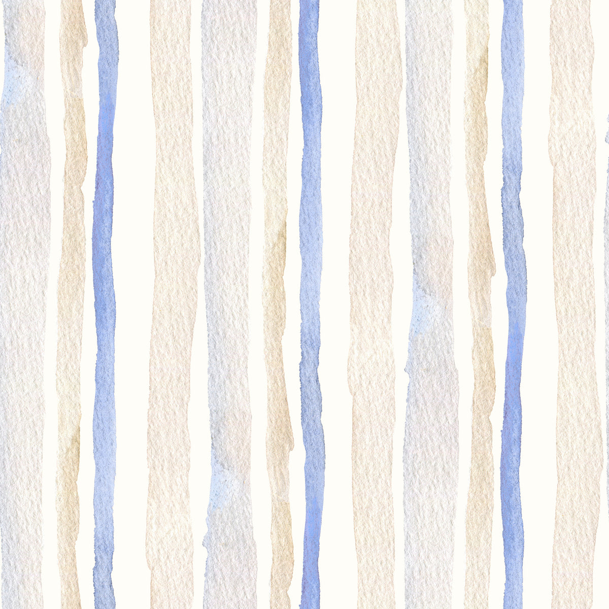 Serene Blue and Beige Watercolor Stripes Wallpaper⁠ in your room — zoomed