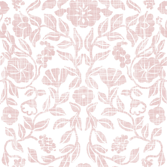 Textured Pink Damask Vine Wallpaper⁠