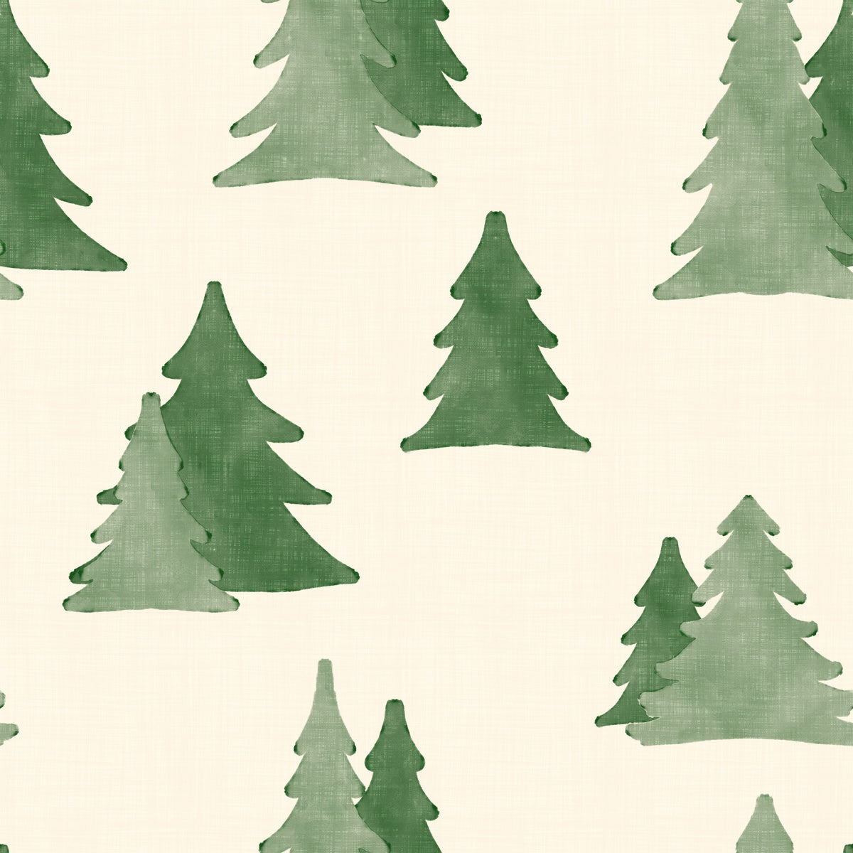 Minimalist Watercolor Winter Pine Forest Trees Pattern Wallpaper⁠