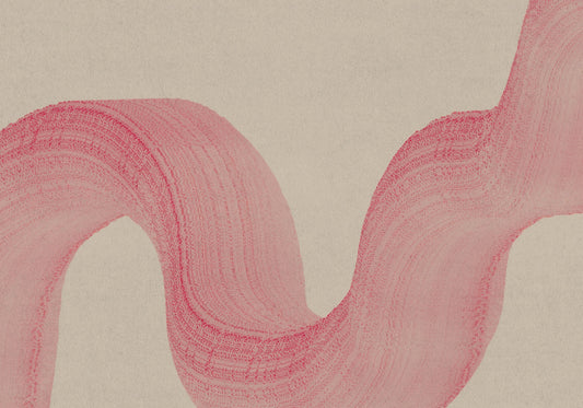 Abstract Crimson Fluid Waves Wall Mural