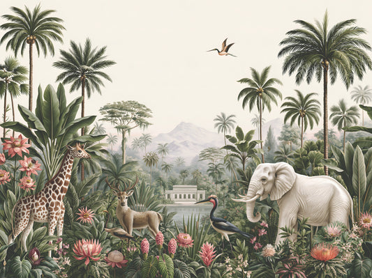 Safari Serenity Tropical Landscape Wall Mural