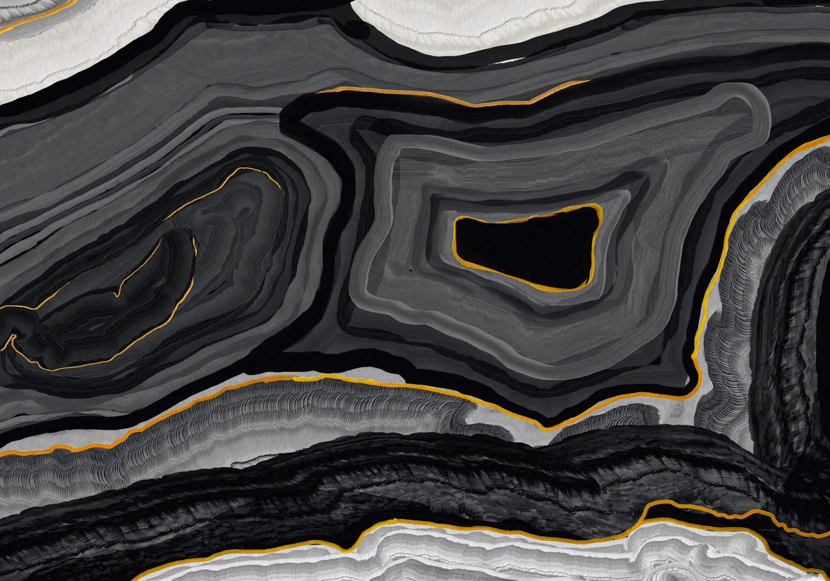 Monochrome Agate Flow Wall Mural