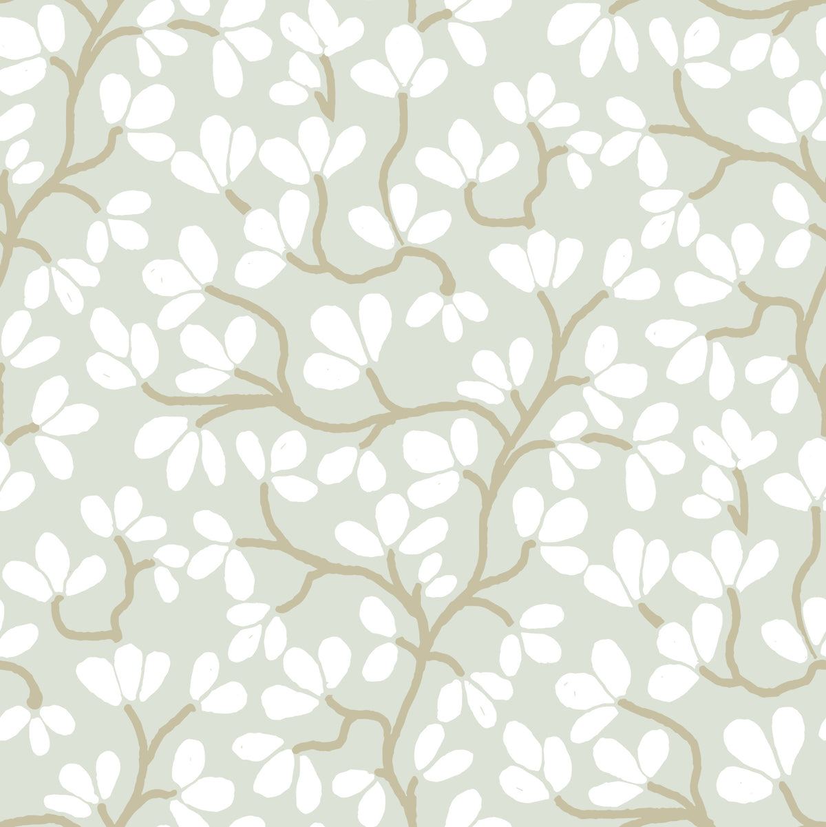 Minimalist White Branch Silhouette Wallpaper⁠ in your room — zoomed