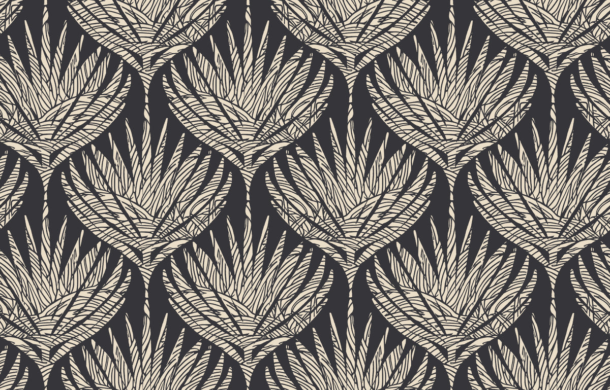 Graphic Fan Botanical Silhouette Wallpaper⁠ in your room
