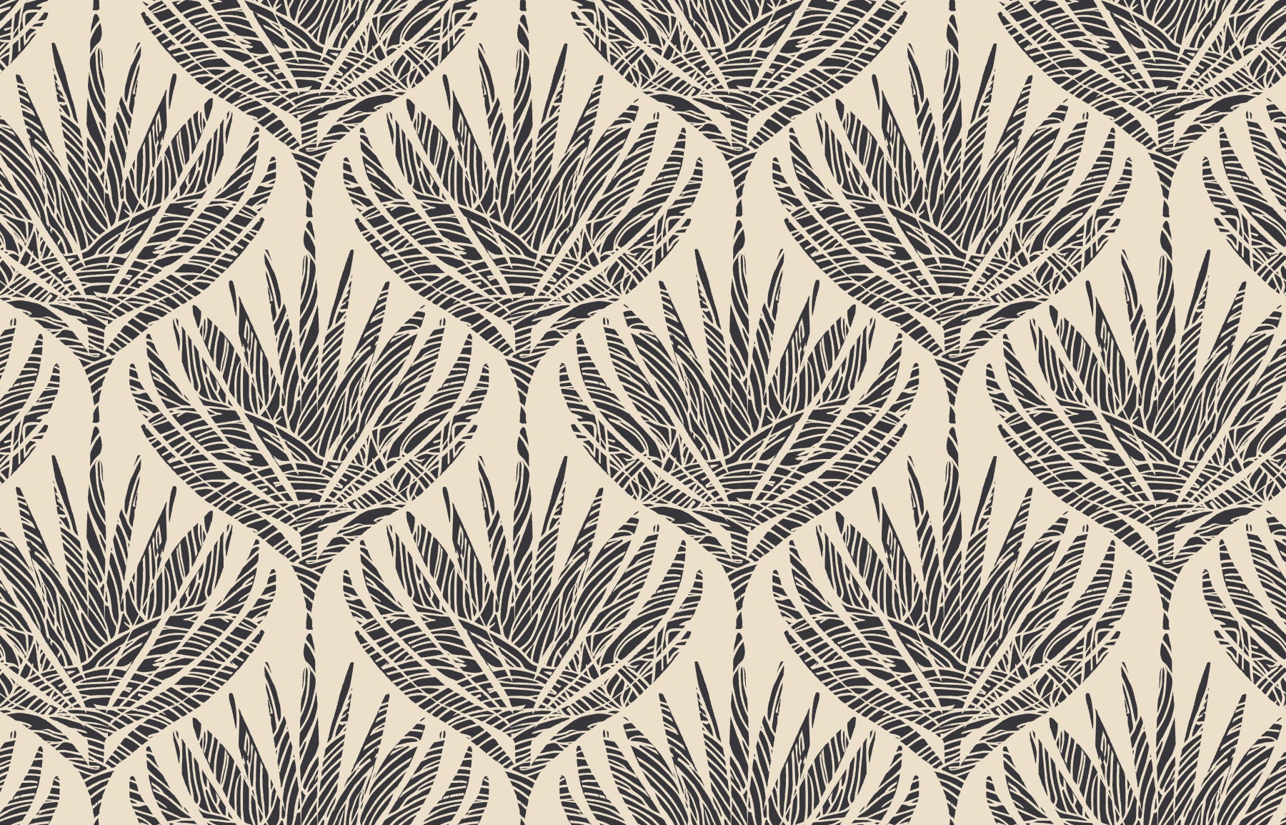 Graphic Fan Palm Silhouette Wallpaper⁠
