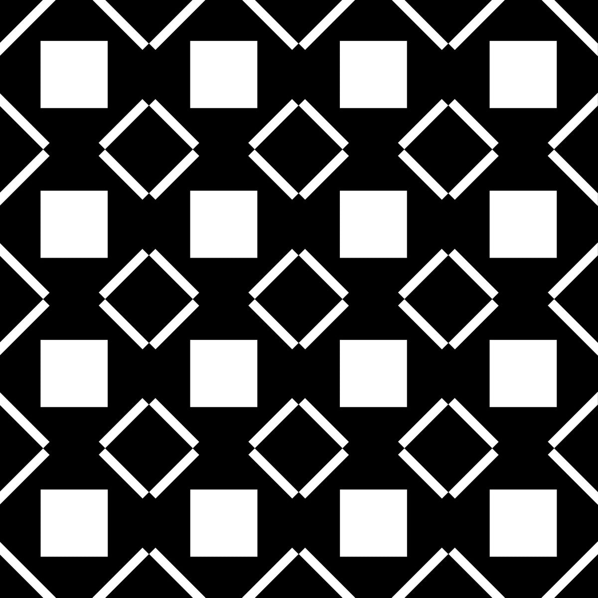 Minimalist Black and White Geometric Grid Wallpaper⁠ in your room