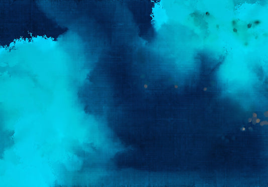Deep Azure Watercolor Wash Wall Mural