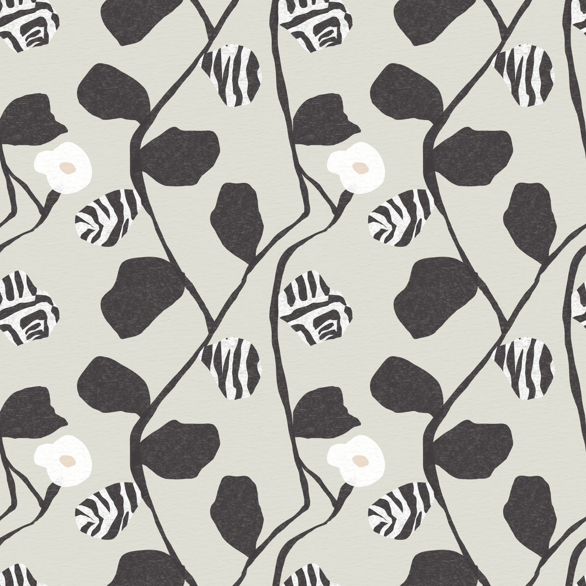 Abstract Floral Vine Arrangement Wallpaper⁠ in your room