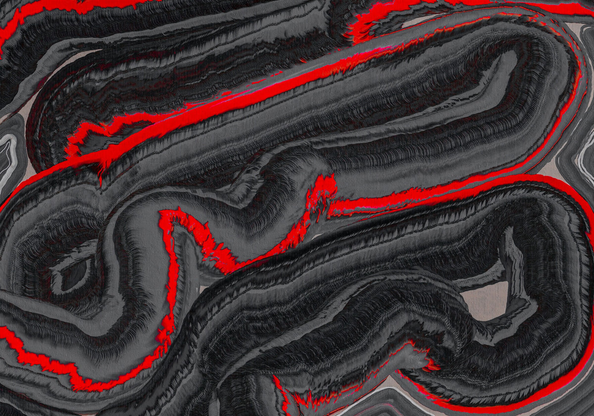 Crimson Graphite Flow Wall Mural in your room