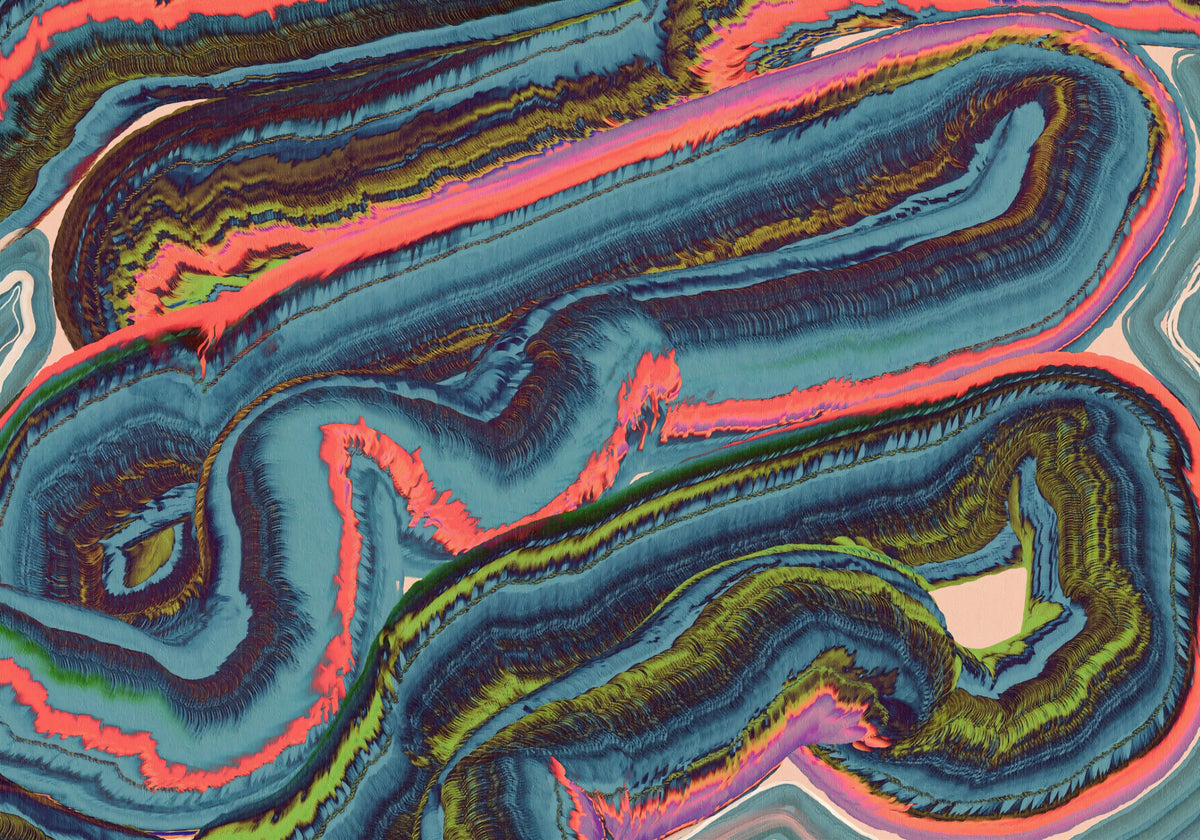 Abstract Resinous Flow and Swirl Wall Mural in your room — zoomed
