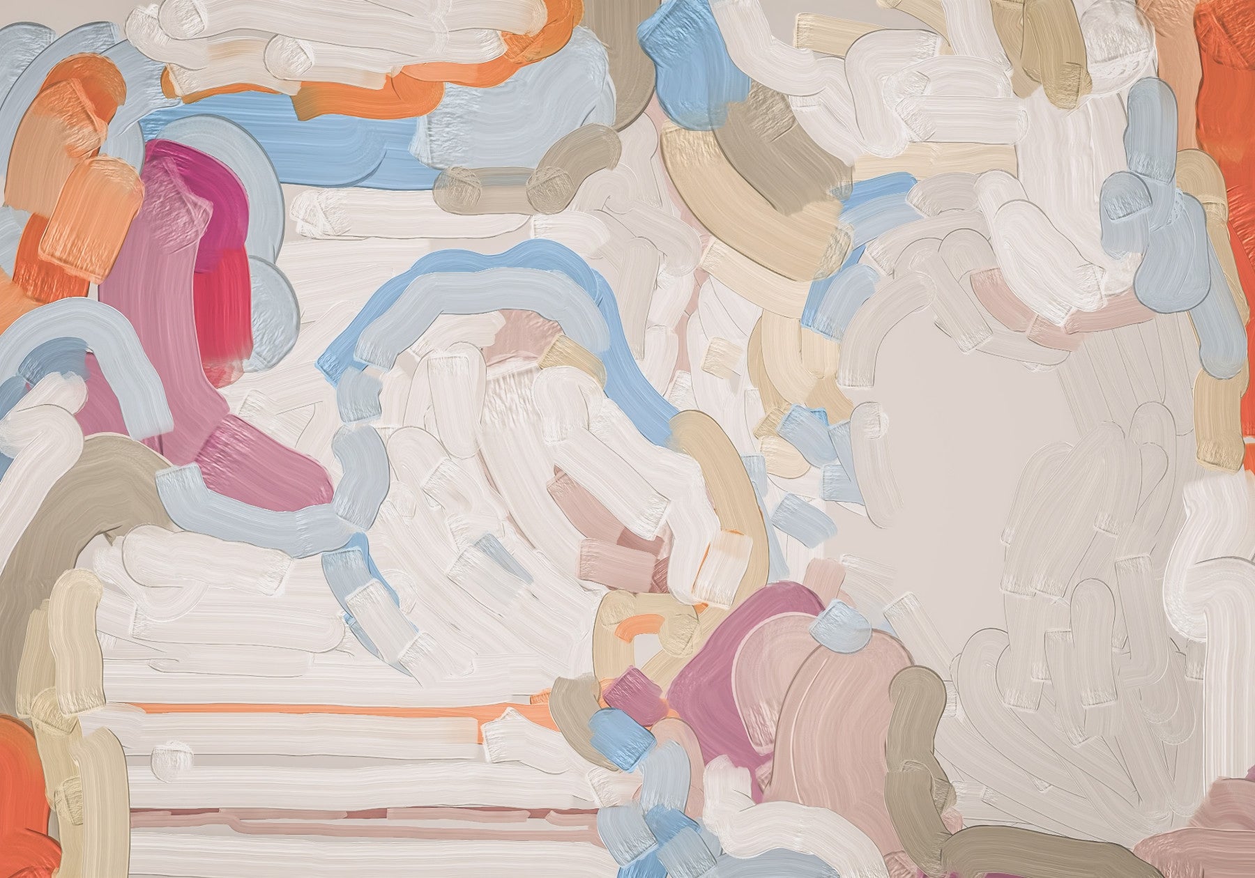 Abstract Painted Strokes in Soft Tones Wall Mural