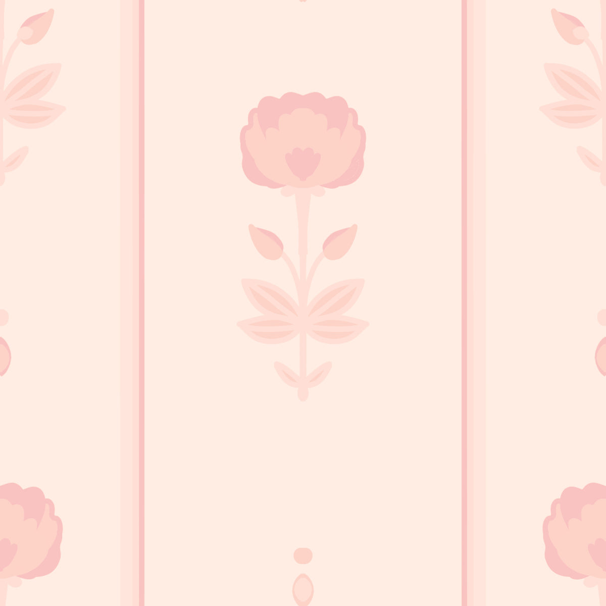 Soft Blush Floral Stripe Wallpaper⁠ in your room — zoomed