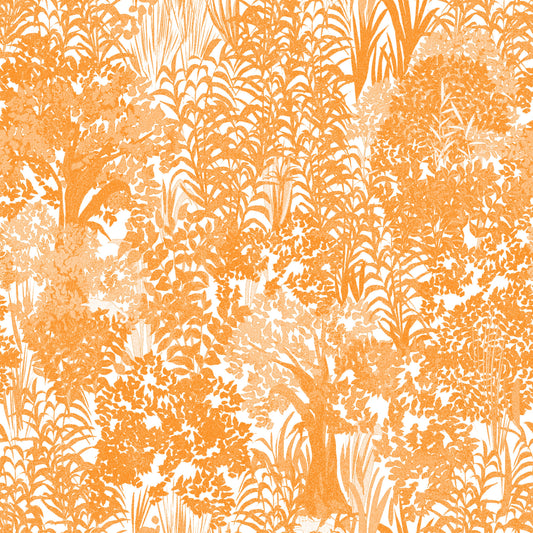 Orange Forest Silhouette Pattern Wallpaper⁠