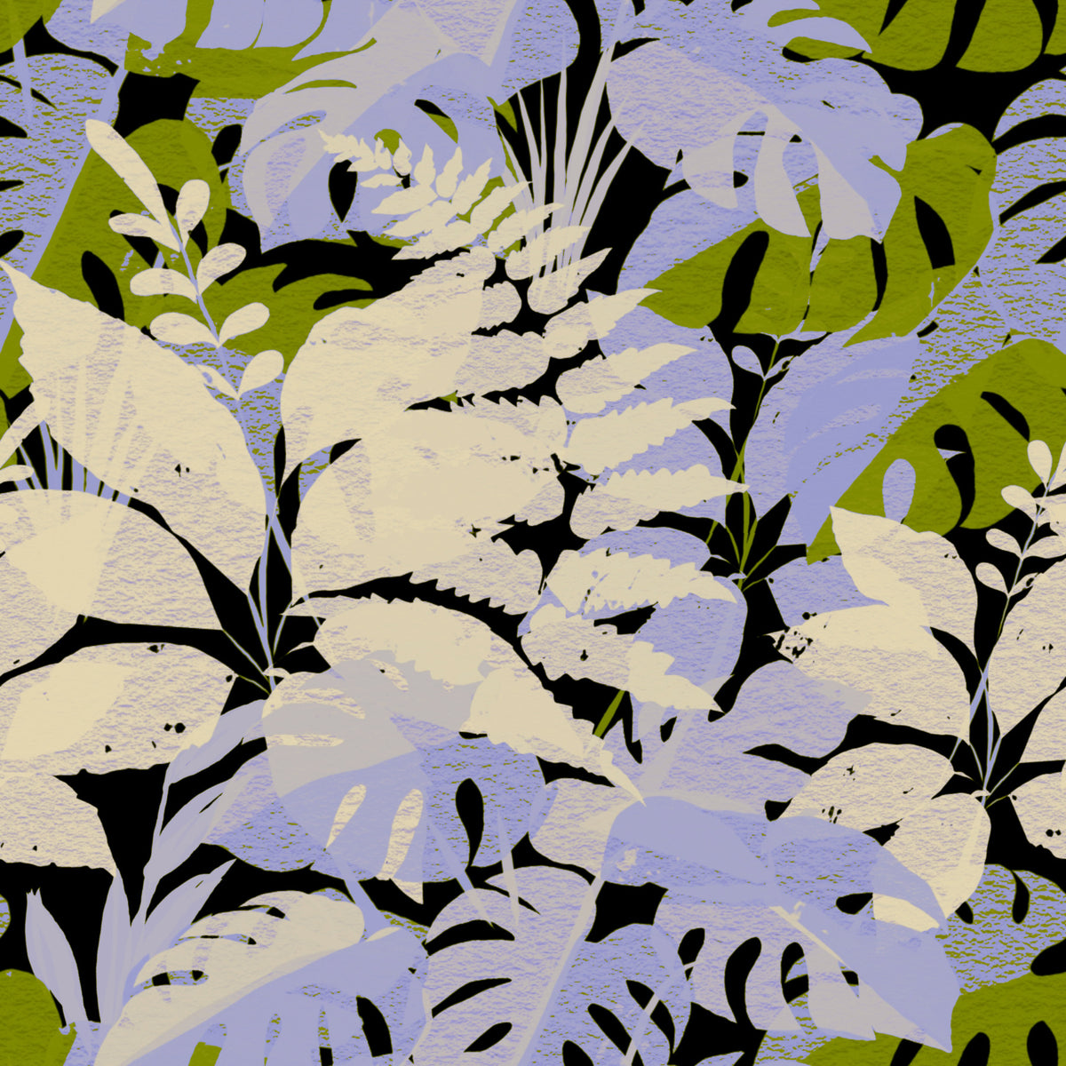 Jungle Foliage Silhouette Print Wallpaper⁠ in your room
