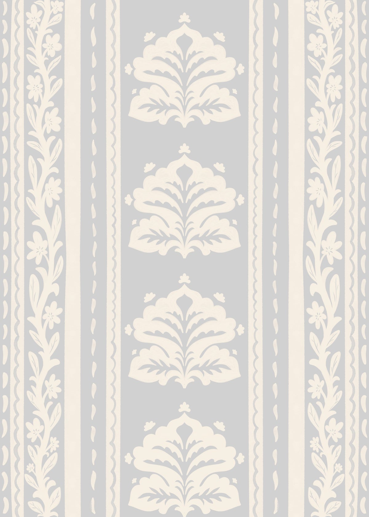 Soft Grey Heritage Damask Wallpaper⁠ in your room