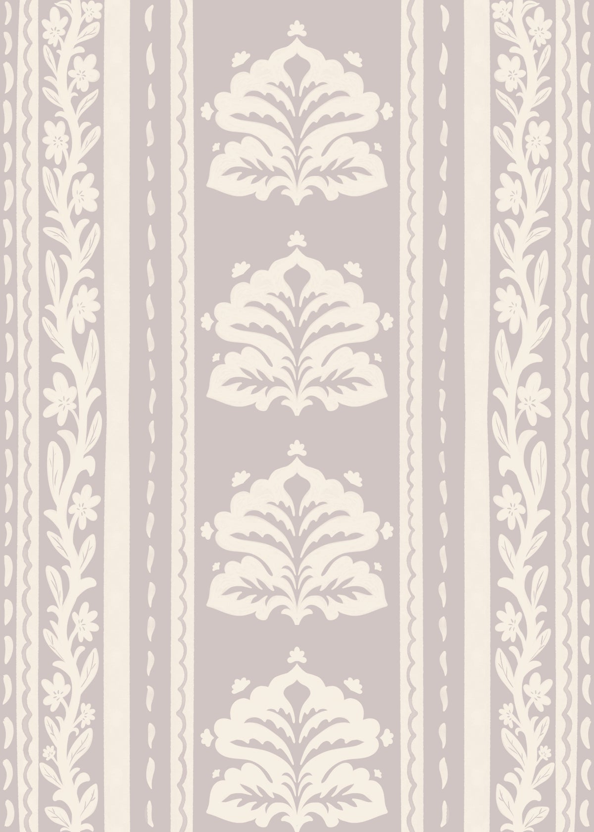 Vintage Chinoiserie Stripe Wallpaper⁠ in your room — zoomed