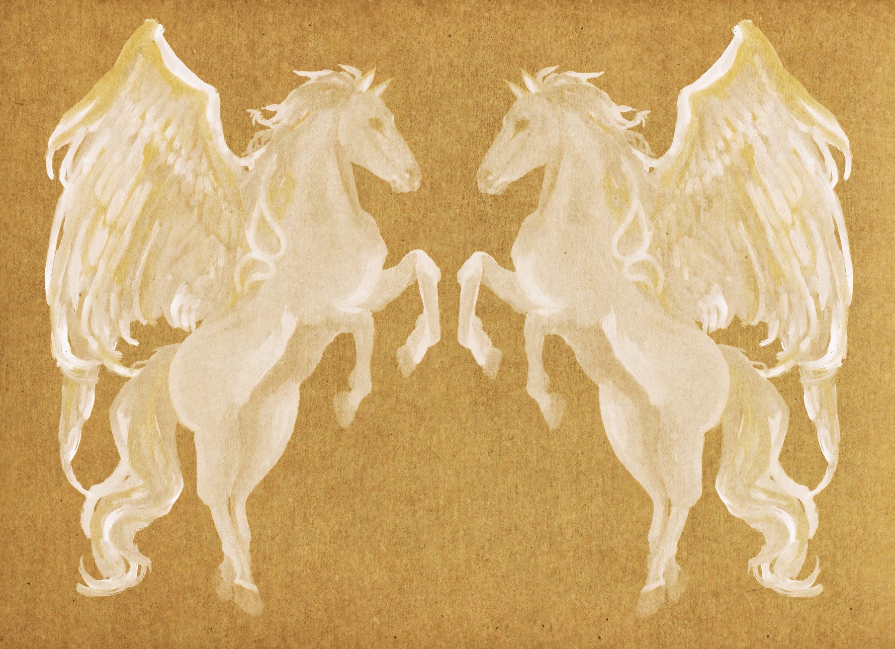 Rustic Mythological Pegasus Pattern Wall Mural