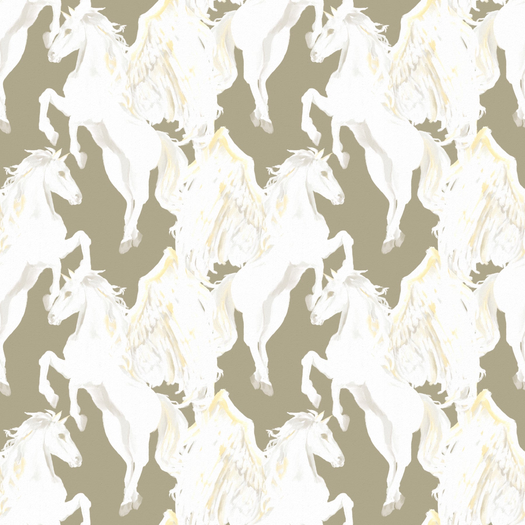 Ethereal Winged Stallions in Soft Sepia Wallpaper⁠