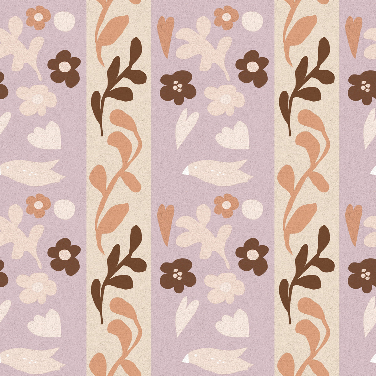 Whimsical Nature Stripe Print Wallpaper⁠ in your room