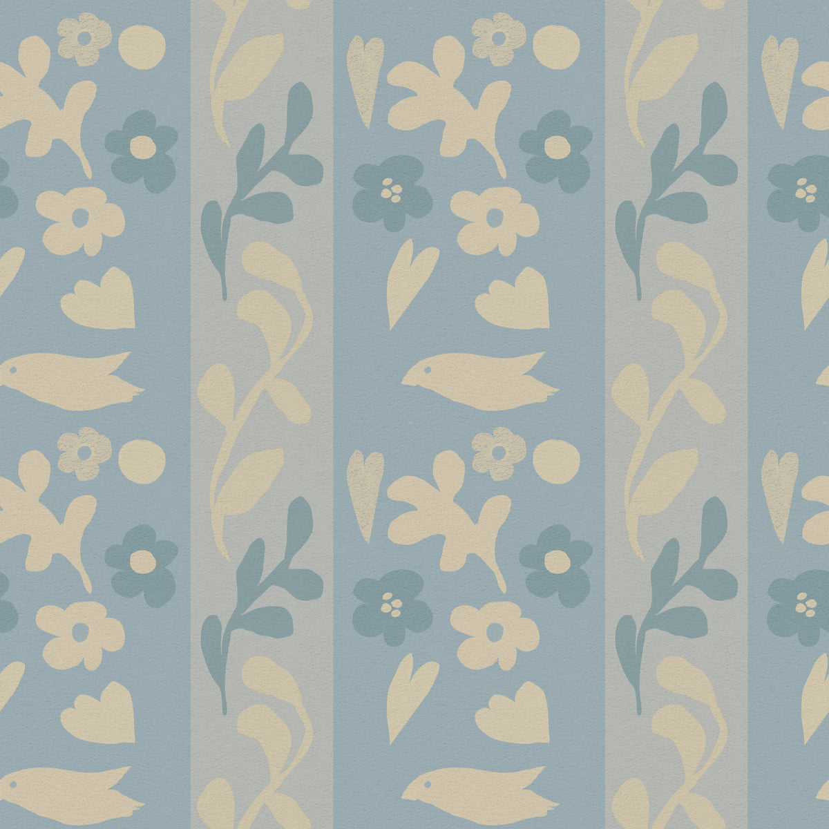Minimalist Garden Bird Stripe Wallpaper⁠ in your room — zoomed