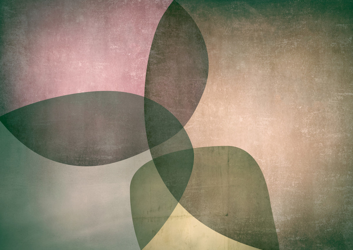 Organic Shapes Green Tones Wall Mural in your room