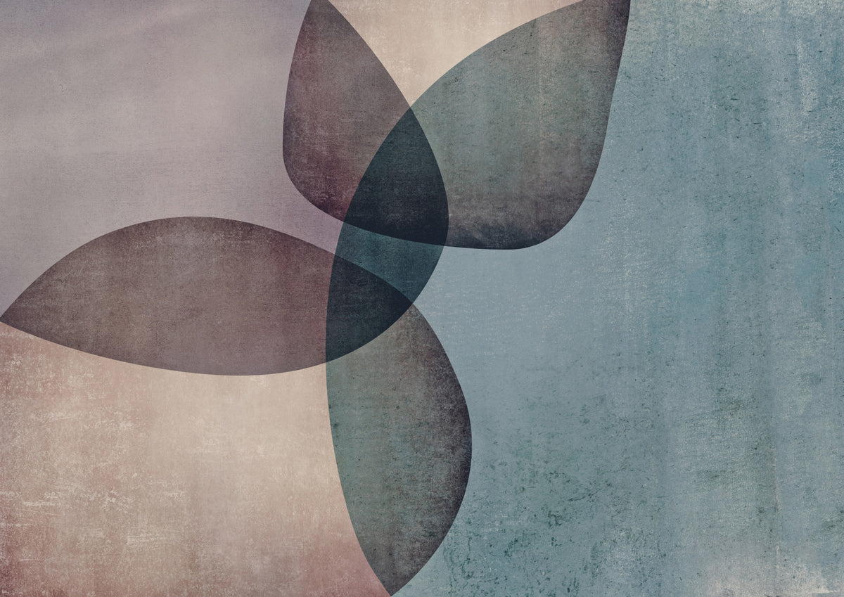 Organic Shapes Muted Tones Wall Mural in your room