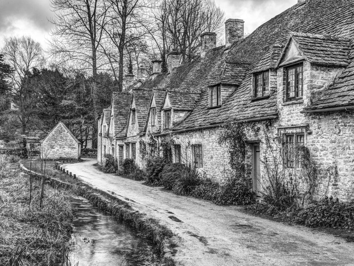 Old World Stone Village Architecture Wall Mural in your room — zoomed