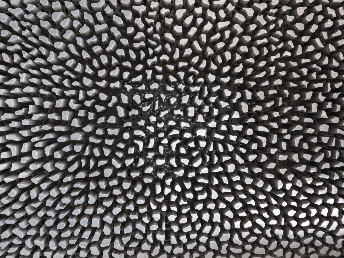 Sculptural Grey Depth Pattern Wall Mural in your room — zoomed