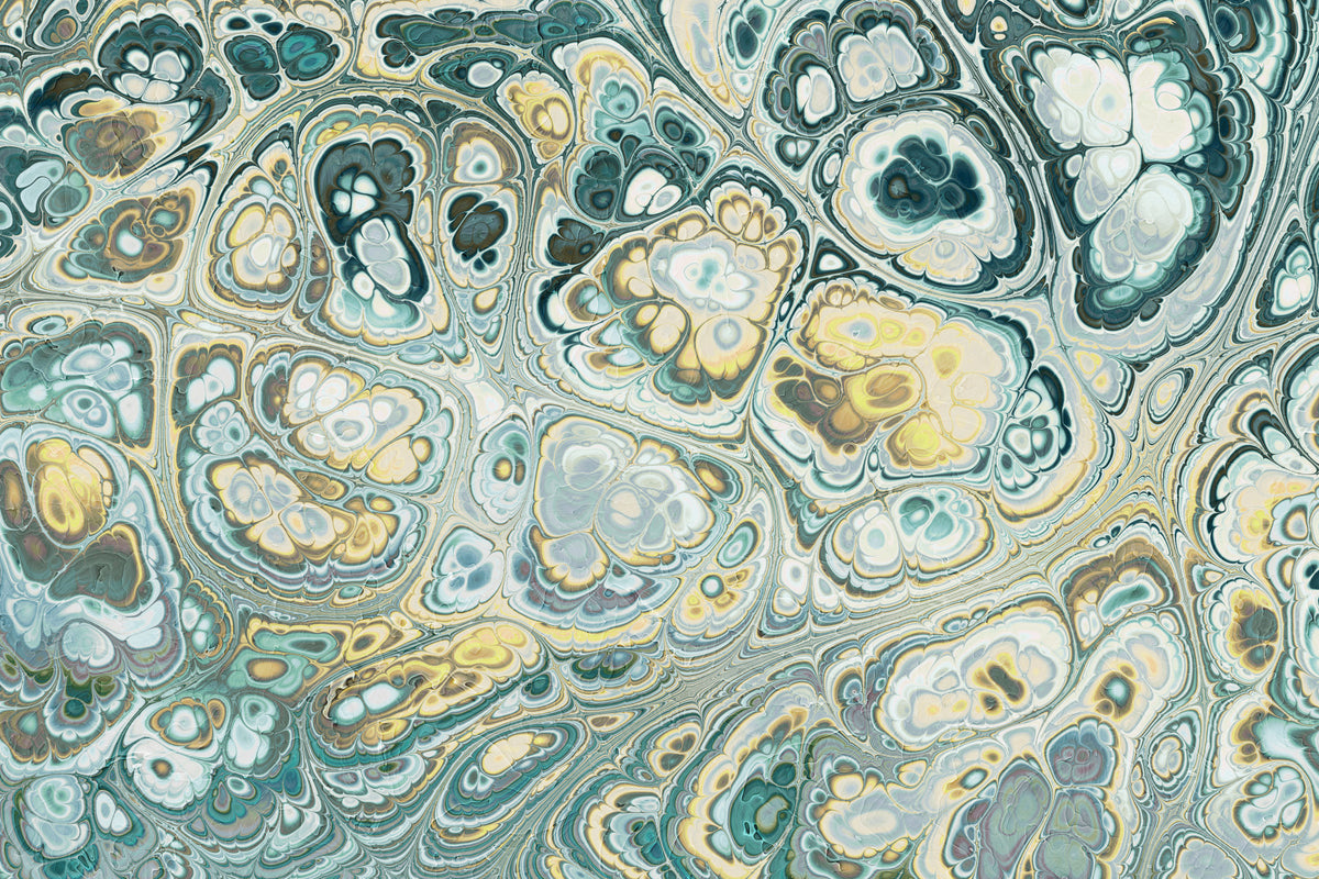Turquoise Gold Abstract Fluid Marble Pattern in your room