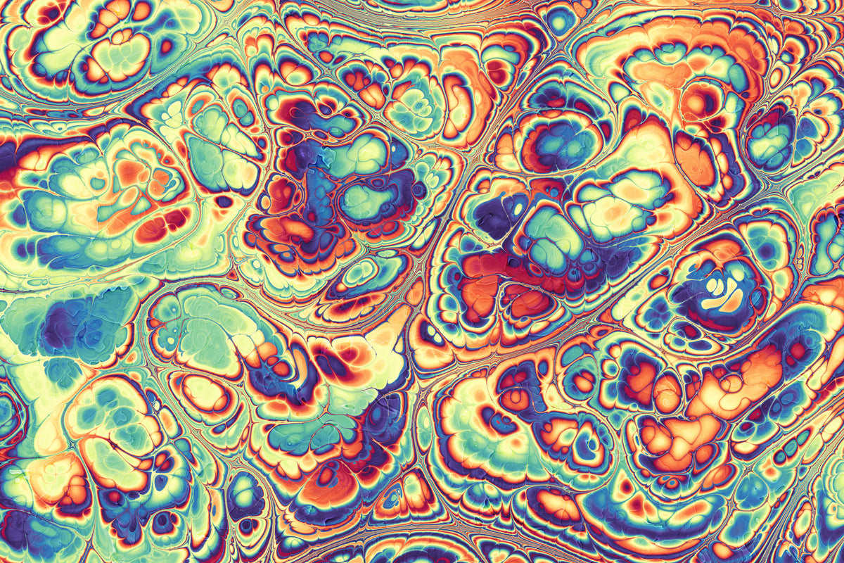 Vibrant Abstract Swirls Wall Mural in your room — zoomed