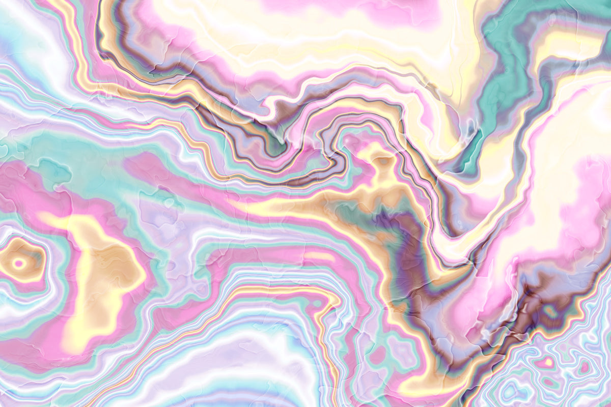 Iridescent Marble Swirl Wall Mural in your room