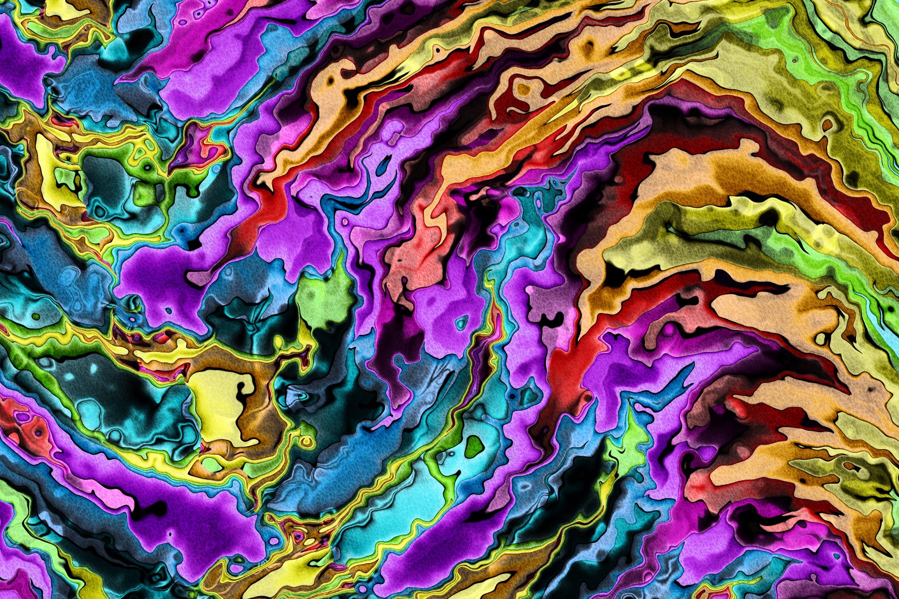 Vibrant Liquid Swirl Abstract Wall Mural